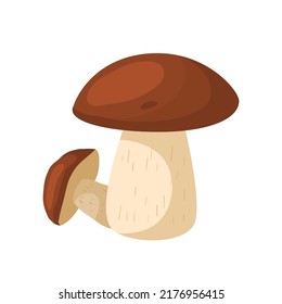 porcini mushroom cartoon vector. white forest food, vintage vegetable porcini mushroom. isolated color illustration