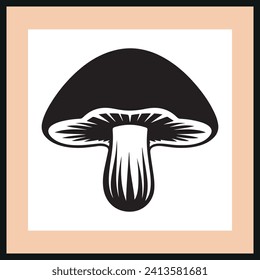 porcini mushroom silhouette vector illustration, Icon