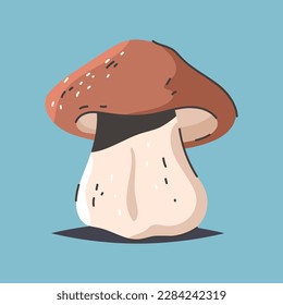 Porcini mushroom vector cartoon illustration isolated on background.