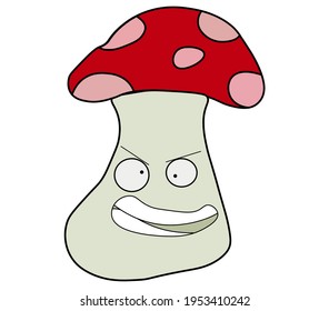 porcini mushroom Vector illustration flat cartoon character kawaii icon Isolated on white background Small porcini mushroom boletus edible logo character concept