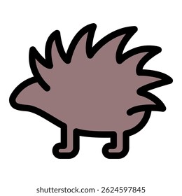 Porcupine animal icon. Outline porcupine animal vector icon color flat isolated