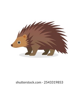 Porcupine animal isolado vetor plano ilustração no fundo branco