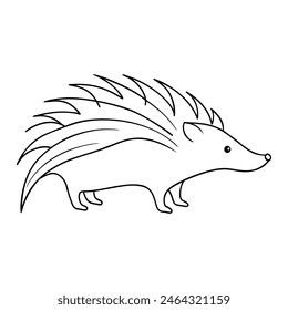
Porcupine animal Single continuous minimal line art illustration