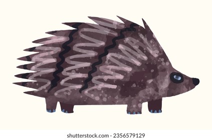 Porcupine, Animal wildlife watercolor vector illustration.