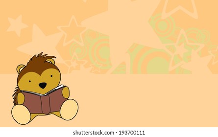 porcupine baby cartoon reading wallpaper in vector format very easy to edit