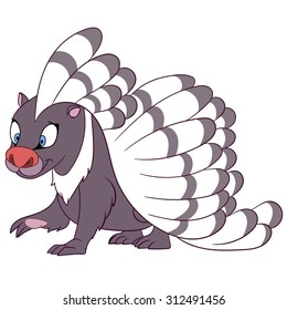 Porcupine. Cartoon character isolated on white background. Colorful design for kids activity book, coloring page, colouring picture. Vector illustration for children.