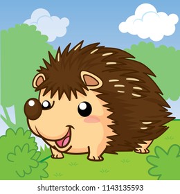 porcupine cartoon, Cute vector,Cute cartoon