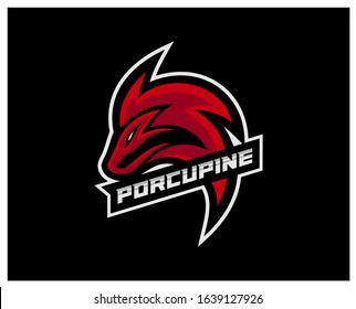 Porcupine Esport gaming mascot logo template Vector. Modern Porcupine Logo Vector