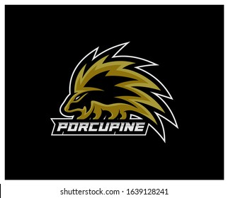 Porcupine Esport gaming mascot logo template Vector. Modern Porcupine Logo Vector
