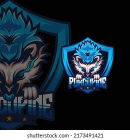 Porcupine esport logo vector design mascot. suitable for gamer logos, streamer, etc