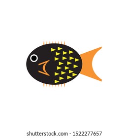 Porcupine fish icon. Sea animal symbol