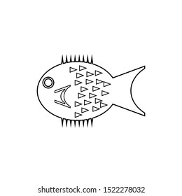 Porcupine fish icon. Sea animal symbol