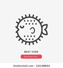 porcupine fish icon vector