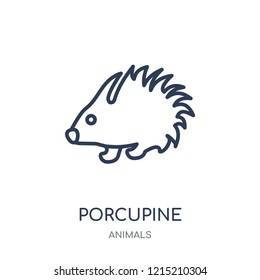 porcupine icon. porcupine linear symbol design from Animals collection. Simple outline element vector illustration on white background.