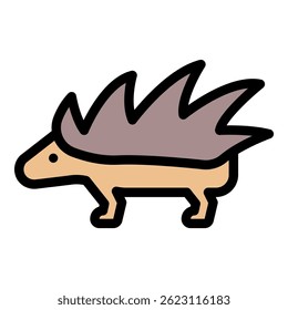 Porcupine icon. Outline porcupine vector icon color flat isolated