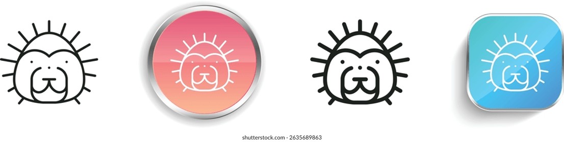 porcupine icon. Thin Linear, Regular and Button Style Design Isolated On White Background