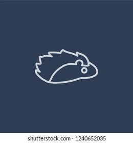 porcupine icon. Trendy flat vector line porcupine icon on dark blue background from animals collection. 