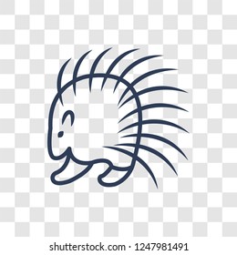 porcupine icon. Trendy linear porcupine logo concept on transparent background from animals  collection