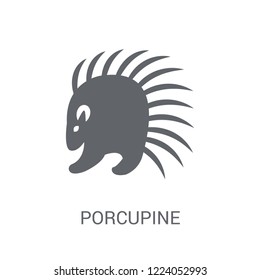 porcupine icon. Trendy porcupine logo concept on white background from animals collection. Suitable for use on web apps, mobile apps and print media.