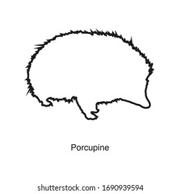 Porcupine icon vector on white background. Black icon illustration