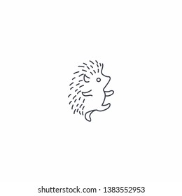 porcupine line logo template vector