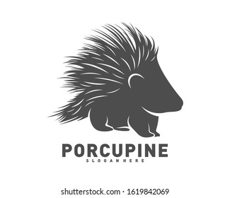 Porcupine logo icon design vector illustration