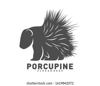 Porcupine logo icon design vector illustration