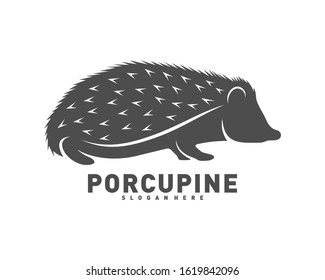 Porcupine logo icon design vector illustration