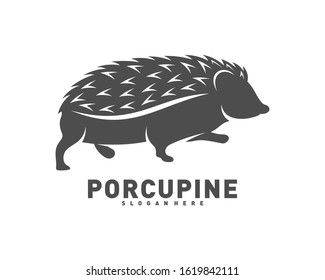 Porcupine logo icon design vector illustration