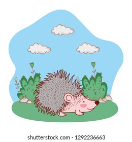 porcupine outdoors landscape scenery cartoon