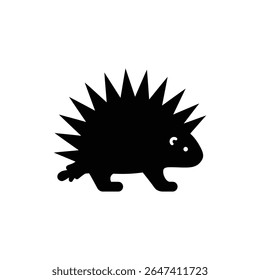 Porcupine with Quills Raised Defensive Wild Animal in Natural Setting