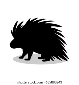 Porcupine rodent mammal black silhouette animal