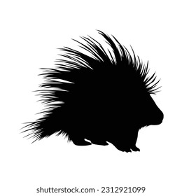 Porcupine Silhouette. Good To Use For Element Print Book, Animal Book and Animal Content