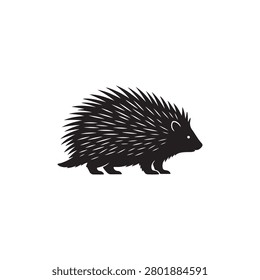 Diseño plano de Vector de icono de silueta de puercoespín.