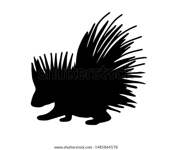 Porcupine Silhouette Vector Illustration Black Shape Stock Vector 