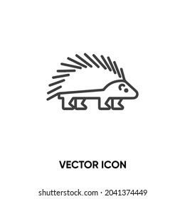 Porcupine vector icon. Modern, simple flat vector illustration for website or mobile app.Hedgehog symbol, logo illustration. Pixel perfect vector graphics