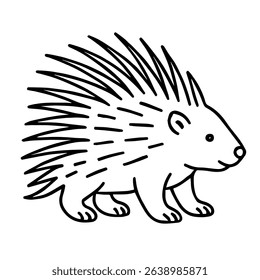 porcupine vector realistic line icon on white background
Vector line icon animal, wildlife