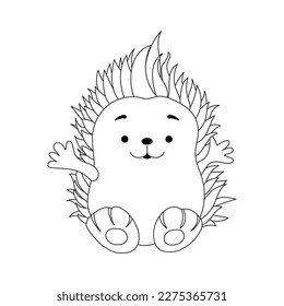 porcupine Wild animals. Thorns. Hair. Childhood hedgehog. Line art, Cuteness