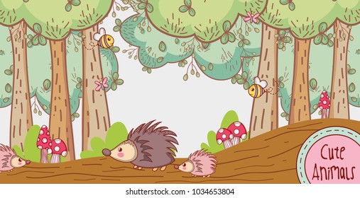 Porcupines in the forest