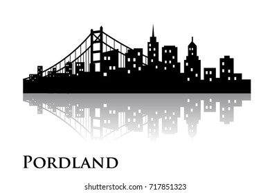 pordland skyline city logo vector