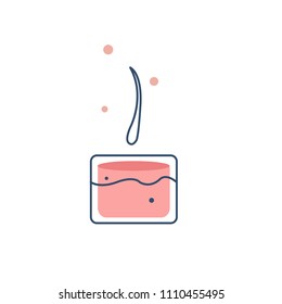 pore body hair line icon vector illustration 