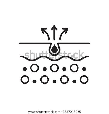 Pore Cleaning Line Icon. Sebum removal and Cleansing Clogged Deep Pore Linear Pictogram. Unclog Skin Face of Dirty Blackhead and Dust Outline Icon. Editable Stroke. Isolated Vector Illustration.