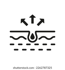 Pore Cleaning Silhouette Icon. Sebum Removal and Cleansing Clogged Deep Pore Glyph Pictogram. Unclog Skin Face of Dirty Blackhead and Dust Icon. Isolated Vector Illustration.