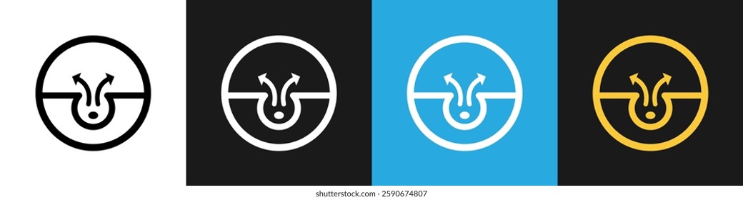 Pore Cleaning vector icon. Sign for skin care products. Different backgrounds.