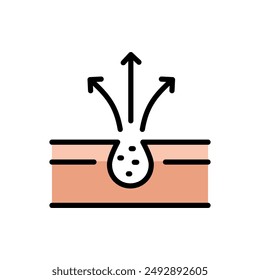 Pore Cleansing Color Icon. Facial Skin Care Cleansing Pictogram. Unclog Skin Face of Dust and Dirty Blackhead Flat Icon. Skin Treatment Icon. Isolated Vector Illustration.