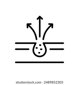 Pore Cleansing Line Icon. Facial Skin Care Cleansing Line Pictogram. Unclog Skin Face of Dust and Dirty Blackhead Outline Icon. Skin Treatment Icon. Isolated Vector Illustration.