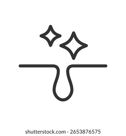 Pore flat linear vector icon isolated on white background