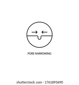 Pore narrowing, pore cleaning simple thin line icon vector illustration