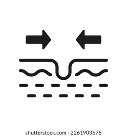 Pore Narrowing Silhouette Icon. Facial Skin Care Cleansing Glyph Pictogram. Process of Narrowing Pore Skin Treatment Icon. Pore Cleansing. Isolated Vector Illustration.