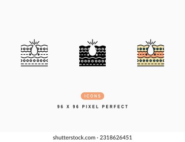 Pore Tighten Icon. Health Skin Pore Narrow Symbol Stock Illustration. Vector Line Icons For UI Web Design And Presentation